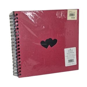 Double Red Hearts Scrapbooking Spiral Craft Book